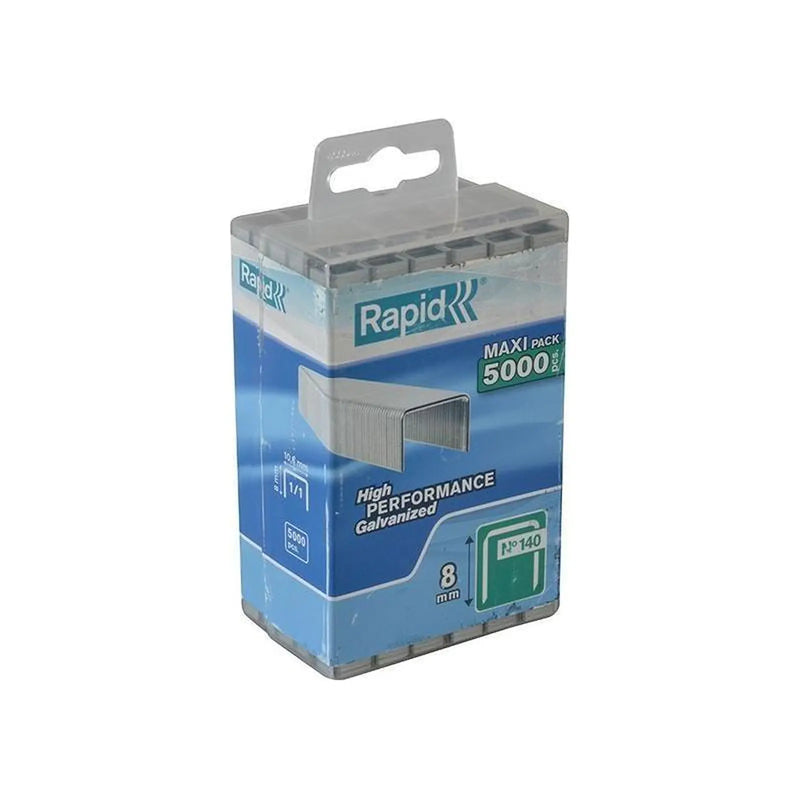 Rapid 140/8 8mm Galvanised Staples (Poly Pack 5000)