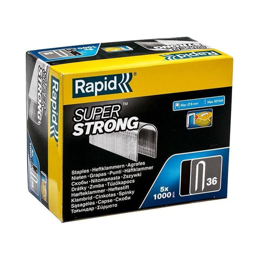 Rapid 36/14 14mm DP x 5m Galvanised Staples (Box 1000 x 5)