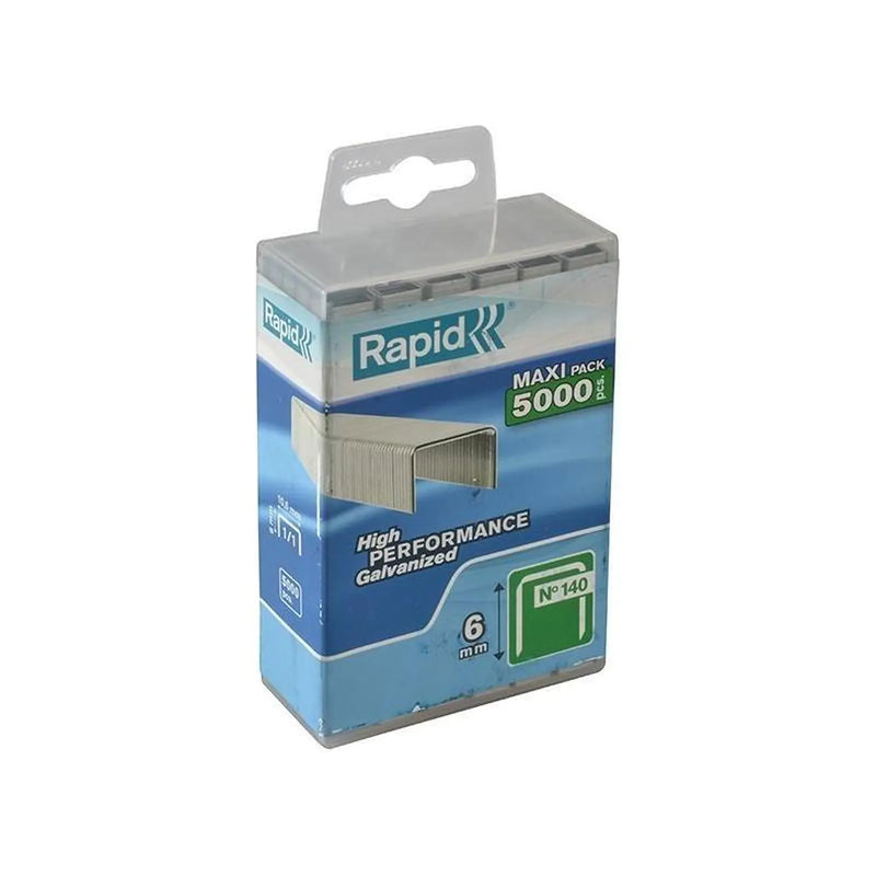 Rapid 140/6 6mm Galvanised Staples (Poly Pack 5000)