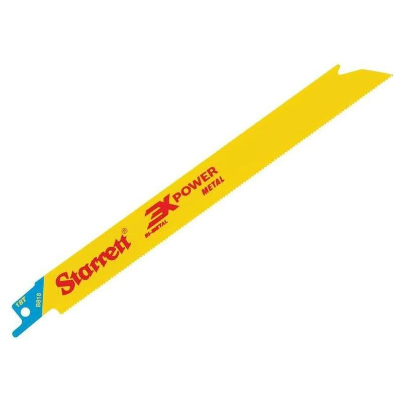 Starrett B818-5 Bi-Metal Reciprocating Blade, Metal Straight 203mm 18 TPI (Pack 5)