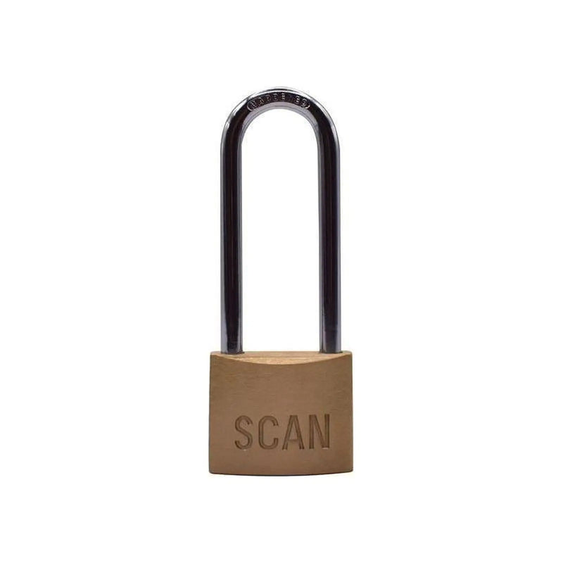 Scan Brass Padlock 40mm Long Shackle