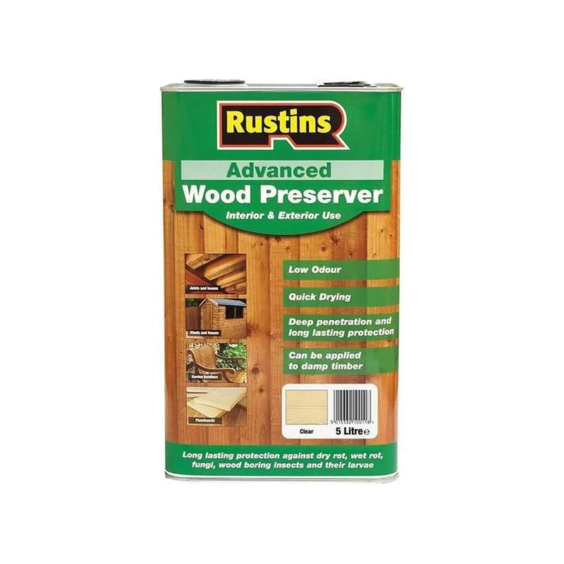 Rustins Advanced Wood Preserver Clear 5 litre