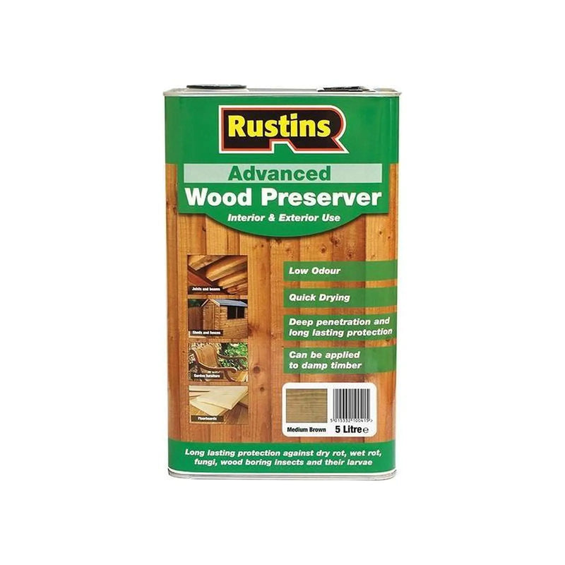 Rustins Advanced Wood Preserver Mid Brown 5 litre