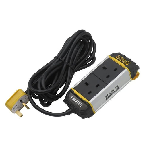 STANLEY Electrical 2-Gang Powerboard with Belt-Clip 5m