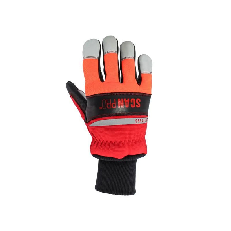 Scan Class 1 Dual Hand Chainsaw Leather Gloves - L (Size 9)