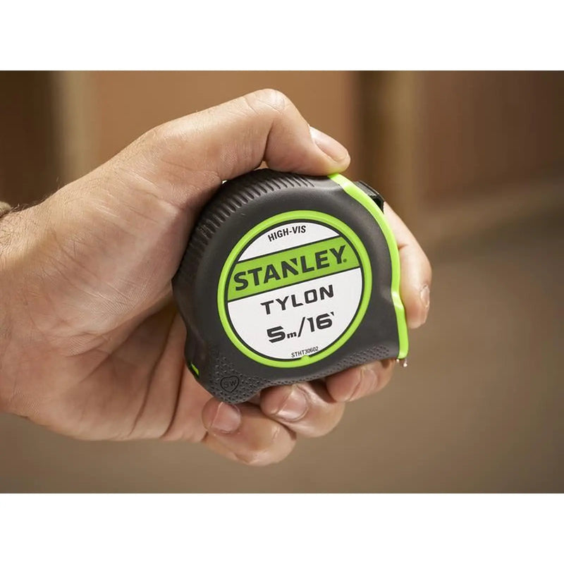 STANLEY Hand Tools Hi-Vis Tylon Tape Measure 5m (16ft) (Width 25mm)