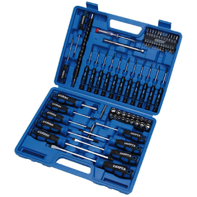 Draper 40850 Screwdriver, Socket and Bit Set, Blue (70 Piece)