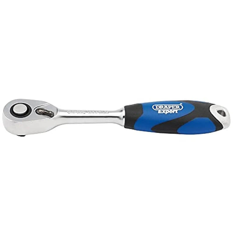 Draper 26502 Draper Expert Soft Grip Reversible Ratchet, 1/4" Sq. Dr., 72 Tooth