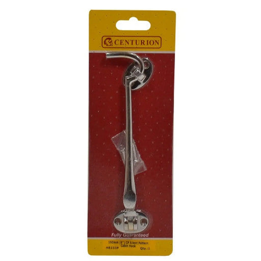 centurion Silent Pattern Brass Cabin Hooks, Polished Chrome, 150mm