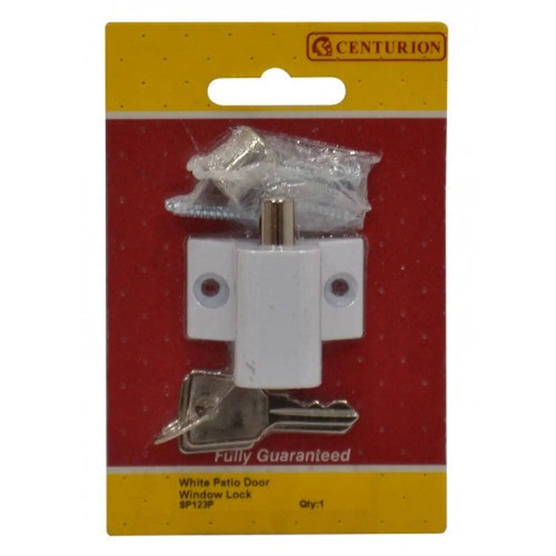 centurion Window and Patio Lock, White, 45mm x 35mm