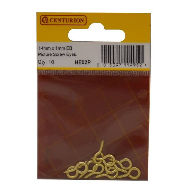 centurion 14mm X 1mm EB Picture Screw Eyes
