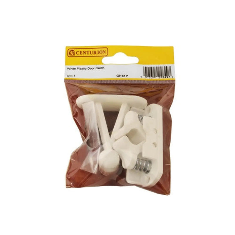 centurion White Plastic Door Catch