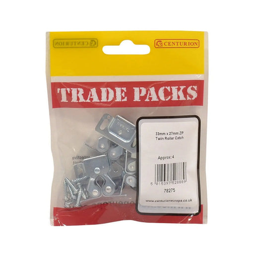 centurion Twin Roller Catch - Zinc Plated - 33mm x 27mm - (4 PK)