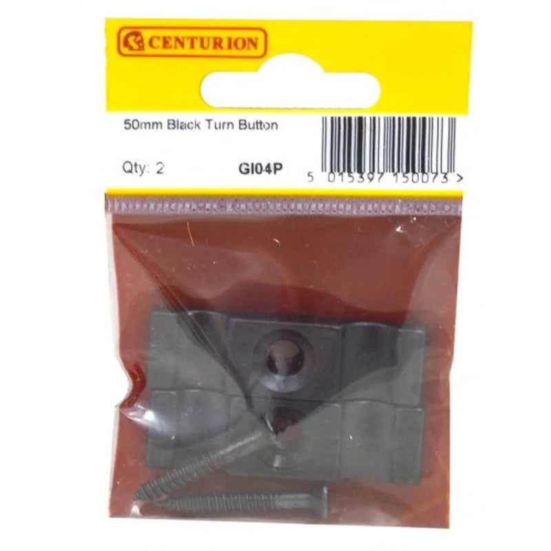 centurion Steel Turn Buttons, Epoxy Black, 50mm
