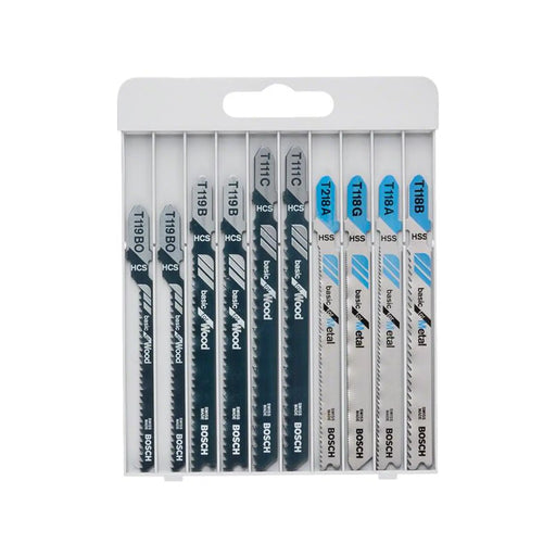 Bosch Powertool Accessories - Basic for Wood and Metal Jigsaw Blade Set,10 Piece