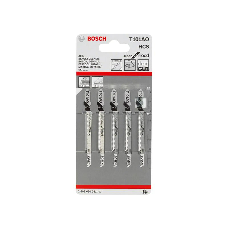 Bosch Powertool Accessories Bosch T 101 AO Jigsaw Blade Pack of 5 Heavy Duty