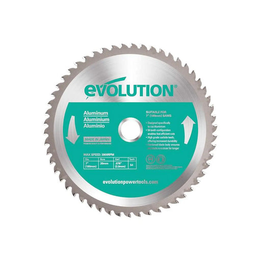 Evolution - Aluminium Cutting Circular Saw Blade 180 x 20mm x 54T