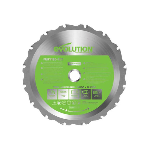Evolution - FURY® Multi-Purpose TCT Circular Saw Blade 185 x 20mm x 16T