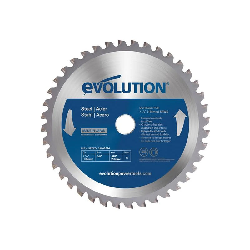 Evolution - Mild Steel Cutting Circular Saw Blade 185 x 20mm x 40T