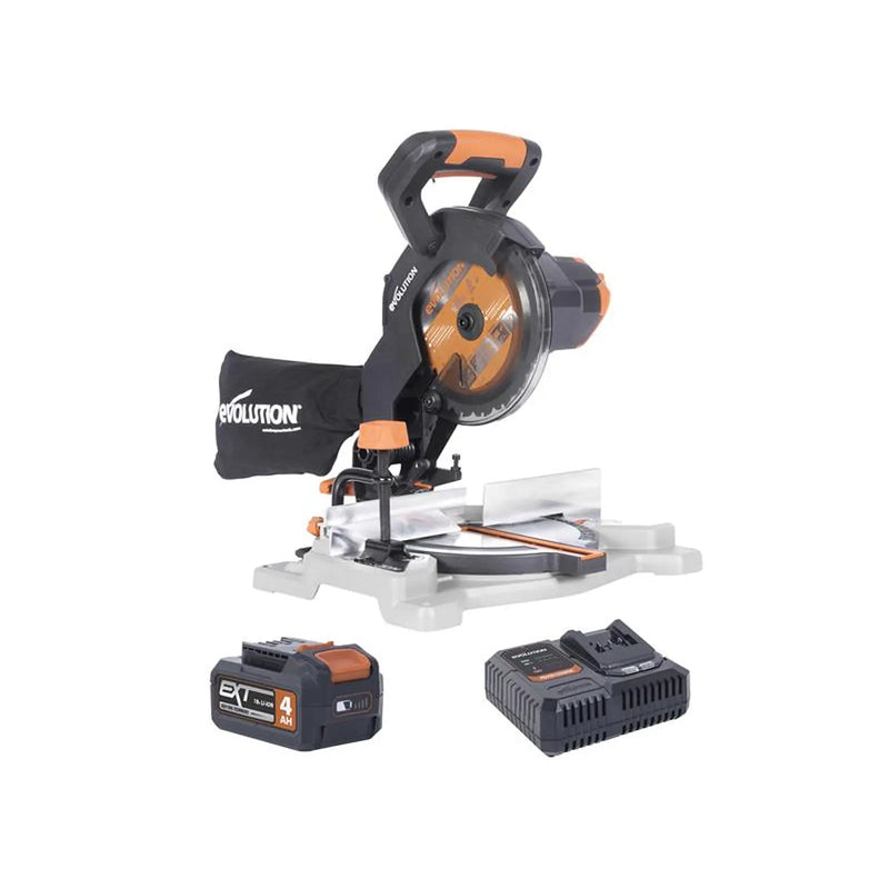 Evolution - R185CMS-Li EXT Compound Mitre Saw 18V 1 x 4.0Ah Li-ion