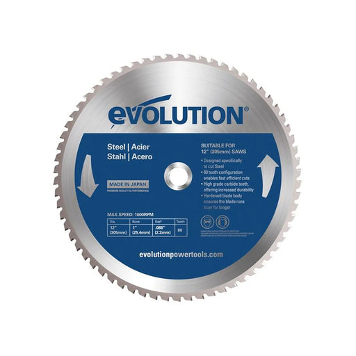 Evolution - Mild Steel Cutting Chop Saw Blade 305 x 25.4mm x 60T