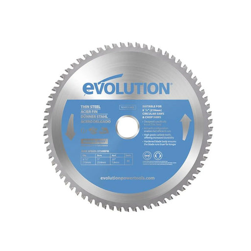 Evolution - Thin Steel Cutting Circular Saw Blade 210 x 25.4 x 68T