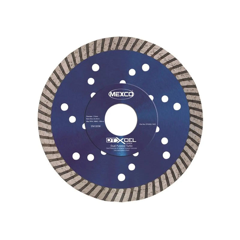 MEXCO - XCEL Grade Dual Purpose Turbo Diamond Blade 115 x 22mm