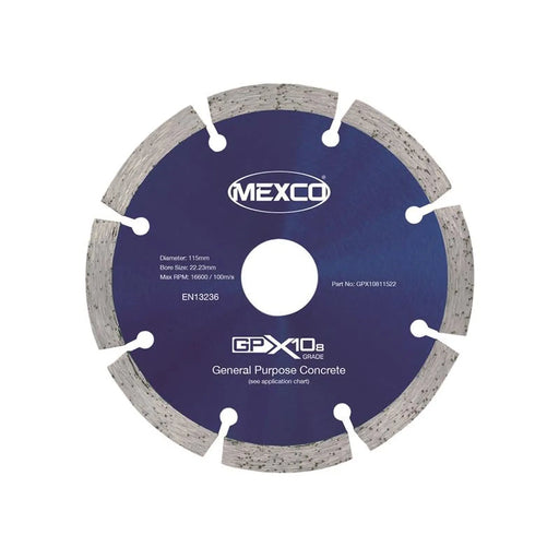 MEXCO - GPX10-8 Concrete Diamond Blade 115 x 22mm