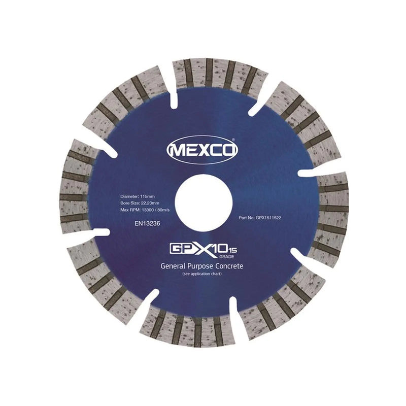 MEXCO - GPX10-15 Concrete Diamond Blade 115 x 22mm
