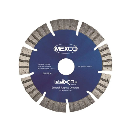 MEXCO - GPX10-15 Concrete Diamond Blade 125 x 22mm