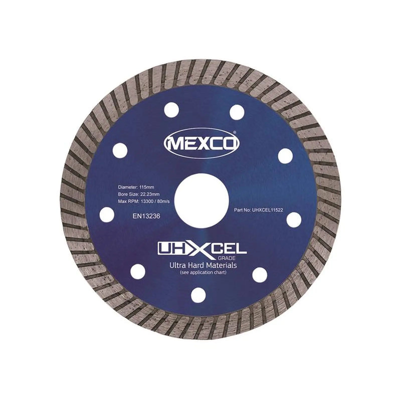 MEXCO - UHXCEL Ultra Hard Materials Diamond Blade 115 x 22mm