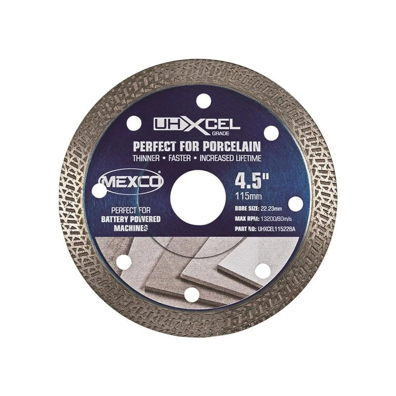 MEXCO - UHXCEL Grade Porcelain & Ceramic Tile Diamond Blade 115 x 22mm