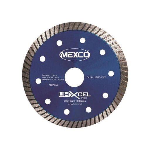 MEXCO - UHXCEL Ultra Hard Materials Diamond Blade 125 x 22mm