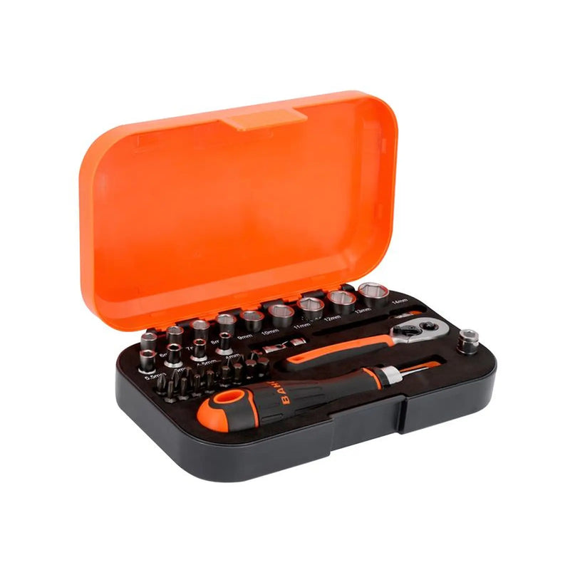 Bahco S34MC8H 1/4in Drive Socket & Bit Set, 34 Piece