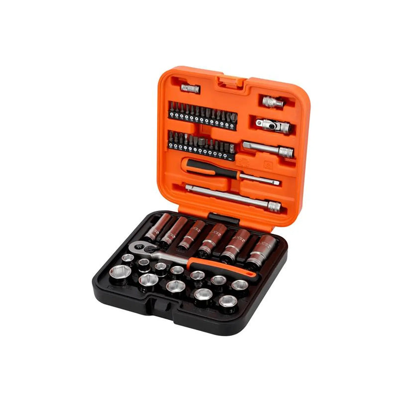 Bahco S51MC3H 3/8in Drive Standard and Deep Socket & 1/4in Bit Set, 51 Piece