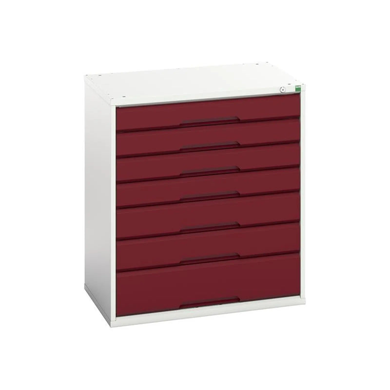 Bott Verso 7 Drawer Cabinet 800 x 900mm Crimson Red