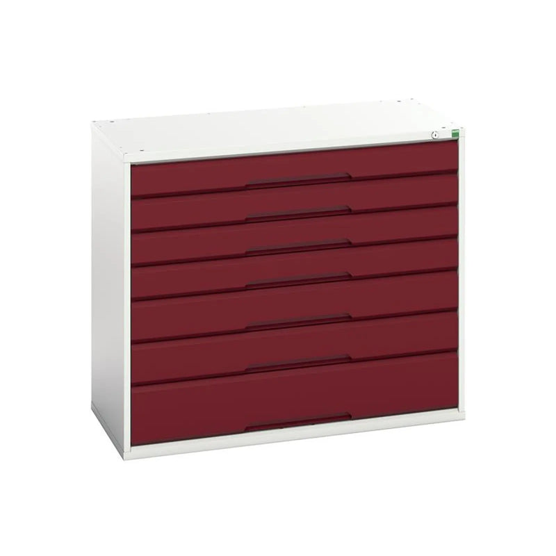 Bott Verso 7 Drawer Cabinet 1050 x 900mm Crimson Red