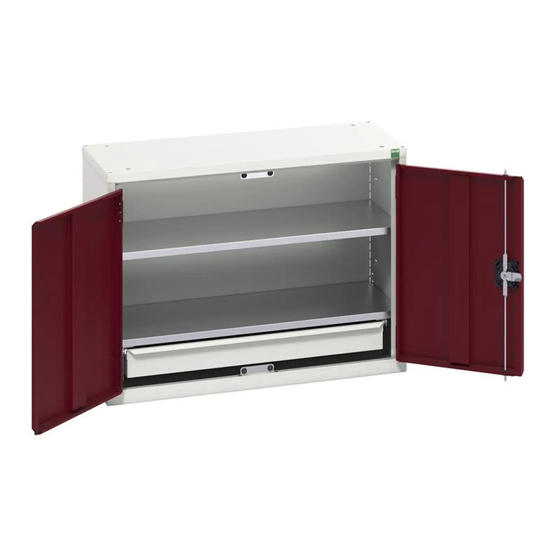 Bott Verso Economy Wall Cupboard 2 Shelf + 1 Drawer 800mm Crimson Red