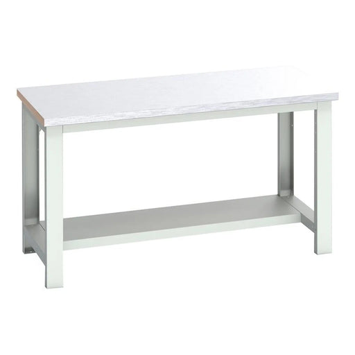Bott Cubio Bench with Half Shelf, Steel Clad Top 1500 x 750mm