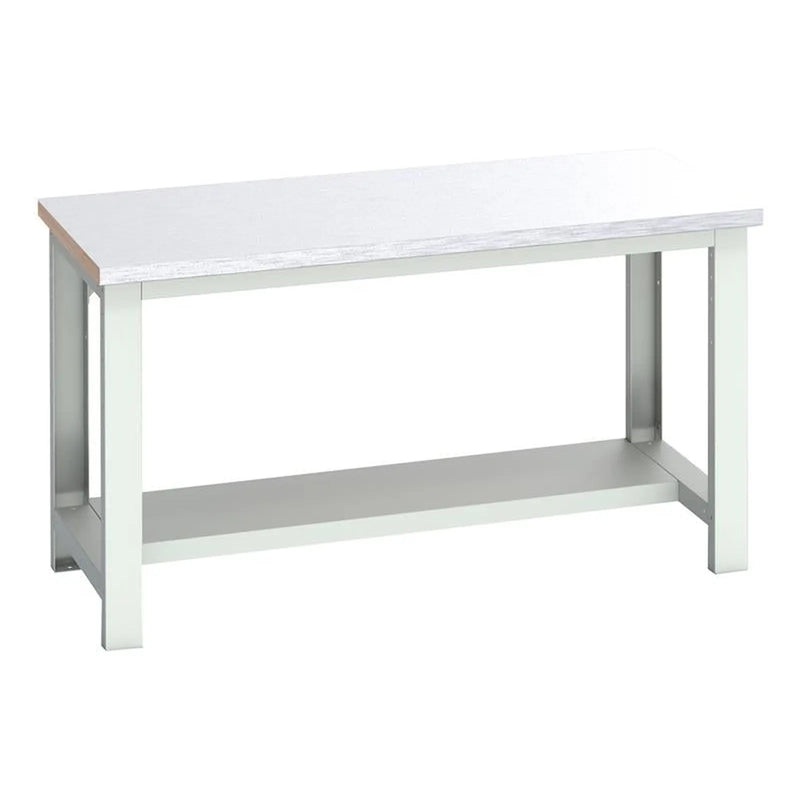 Bott Cubio Bench with Half Shelf, Steel Clad Top 1500 x 750mm