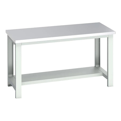 Bott Cubio Bench with Half Shelf, Stainless Steel Clad Top 1500 x 750mm