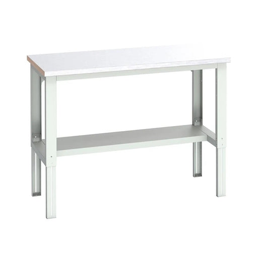 Bott Cubio Adjustable Bench with Half Shelf, Steel Clad Top 1500 x 750mm
