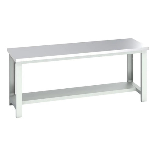 Bott Cubio Bench with Half Shelf, Stainless Steel Clad Top 2000 x 750mm