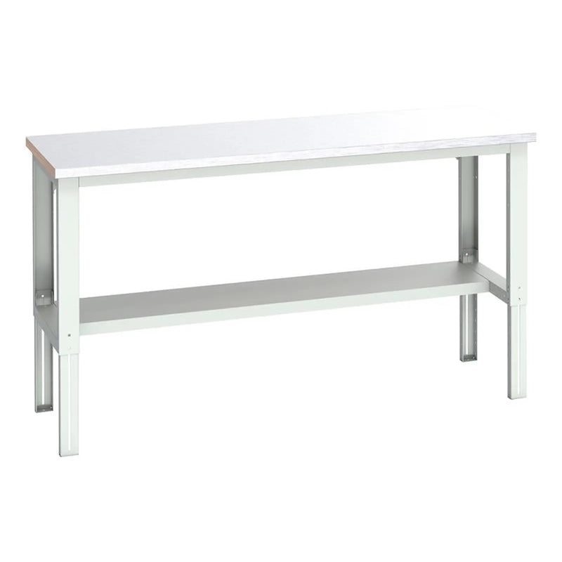 Bott Cubio Adjustable Bench with Half Shelf, Steel Clad Top 2000 x 750mm