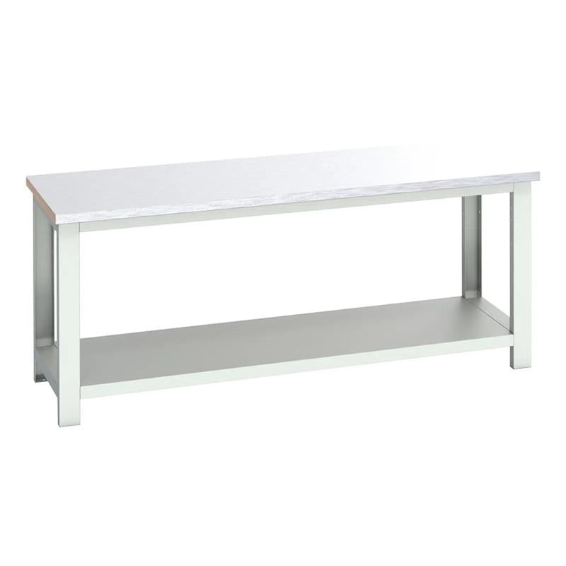 Bott Cubio Bench with Shelf, Steel Clad Top 2000 x 750mm