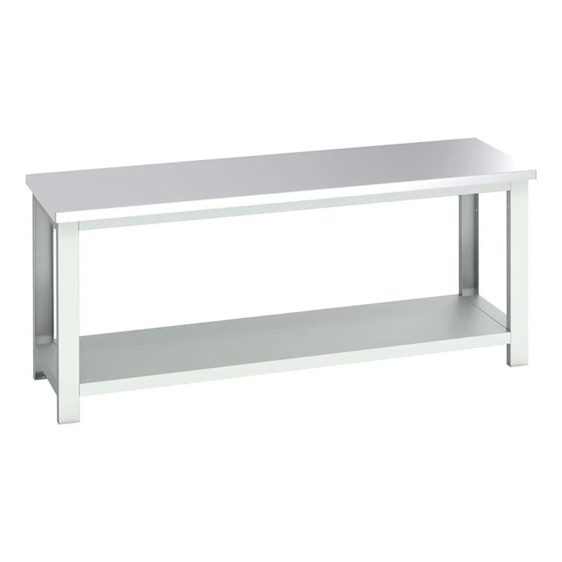 Bott Cubio Bench with Shelf, Stainless Steel Clad Top 2000 x 750mm