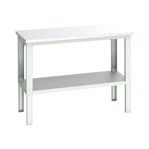 Bott Cubio Adjustable Bench with Shelf, Steel Clad Top 1500 x 750mm