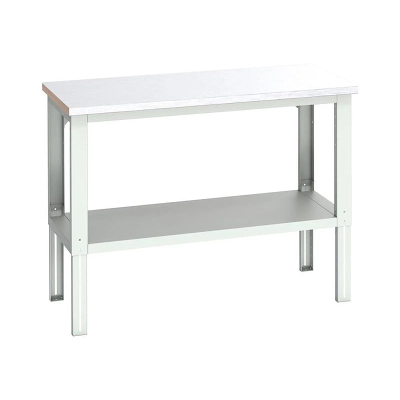 Bott Cubio Adjustable Bench with Shelf, Steel Clad Top 1500 x 750mm