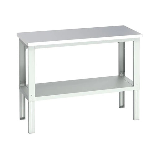 Bott Cubio Adjustable Bench with Shelf, Stainless Steel Clad Top 1500 x 750mm