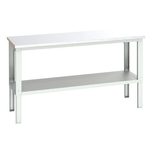 Bott Cubio Adjustable Bench with Shelf, Steel Clad Top 2000 x 750mm